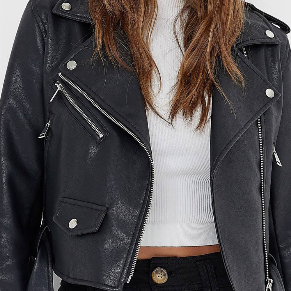 ASOS cropped faux leather jacket!
